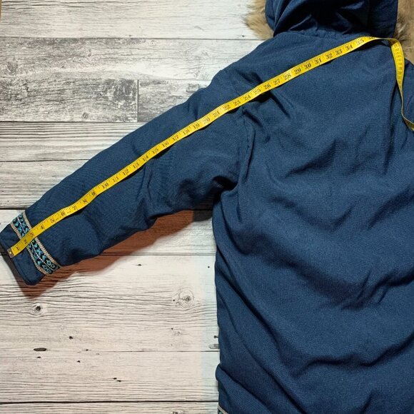 Vintage Inuit Parka Coat Goose Down Puffer Jacket Fur Trim Hood - Picture 16 of 16